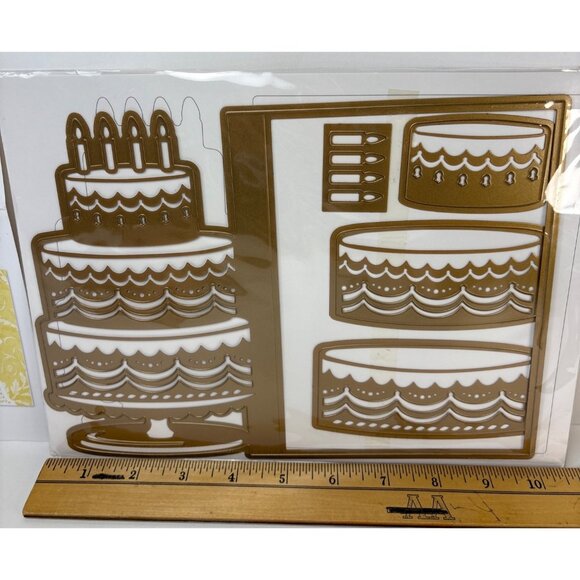 Anna Griffin Jacket Card Dies Celebrations Cake Design Metal Cutting Dies - Picture 7 of 16